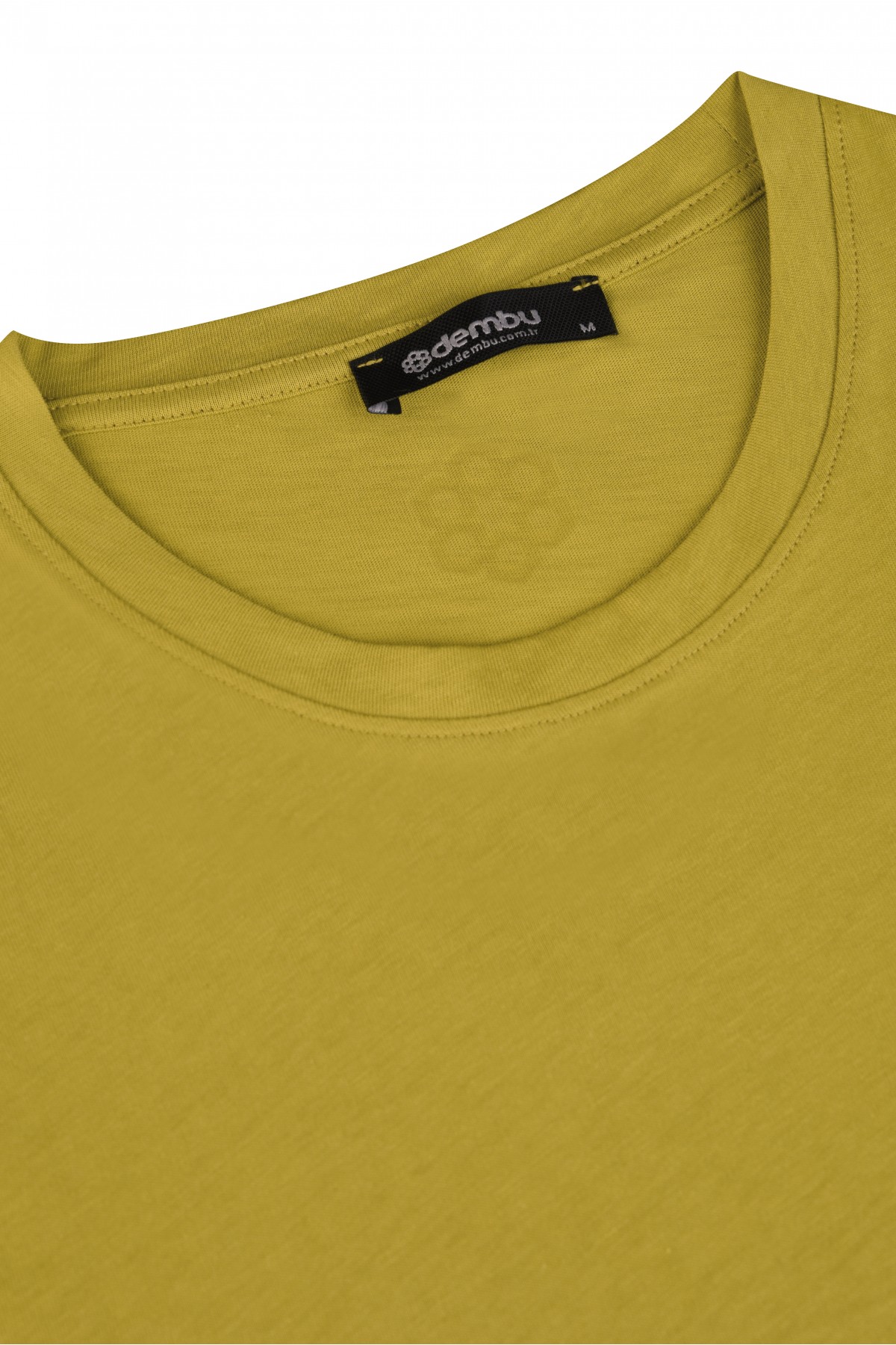 Dembu Punto Baskılı Pamuk Bisiklet Yaka Sarı ( CITRON ) T-shirt 23'